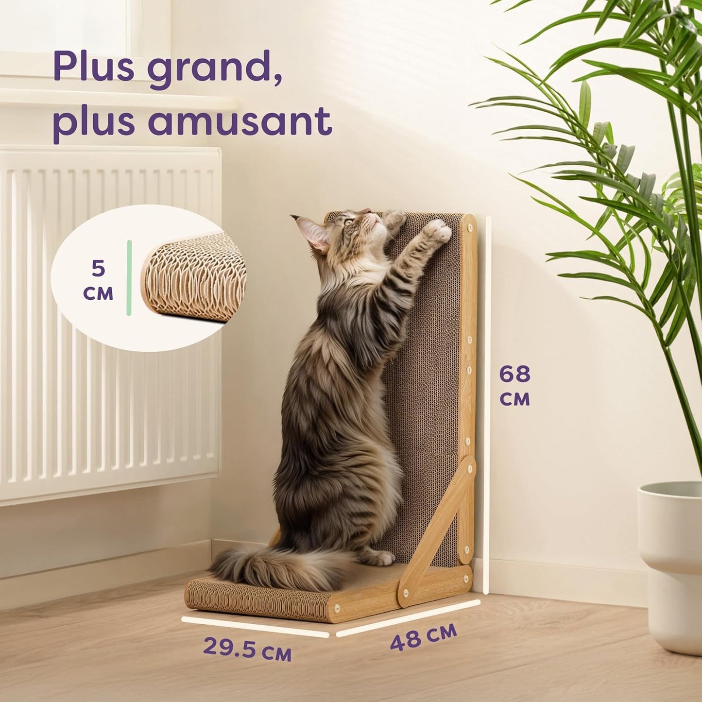 FURRY COCOON Planches de jeu à gratter verticale pour chat.